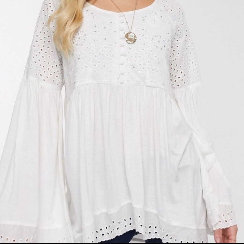 Free People Sea of Love bell sleeve top
